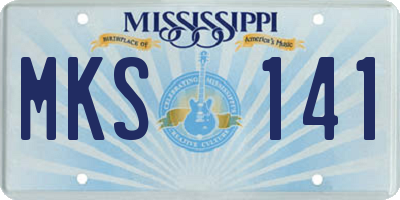 MS license plate MKS141