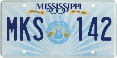 MS license plate MKS142