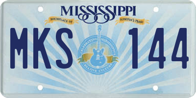 MS license plate MKS144