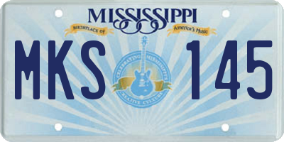 MS license plate MKS145