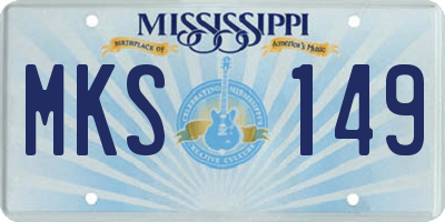 MS license plate MKS149