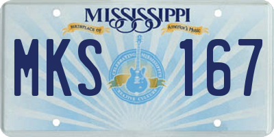 MS license plate MKS167