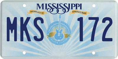 MS license plate MKS172