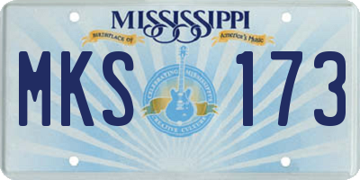 MS license plate MKS173