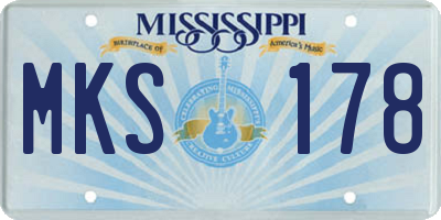 MS license plate MKS178