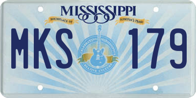 MS license plate MKS179