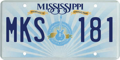MS license plate MKS181