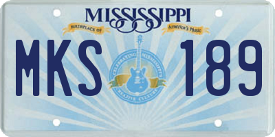 MS license plate MKS189