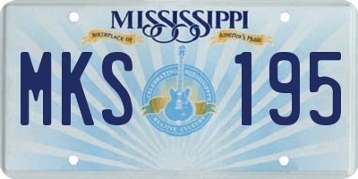 MS license plate MKS195