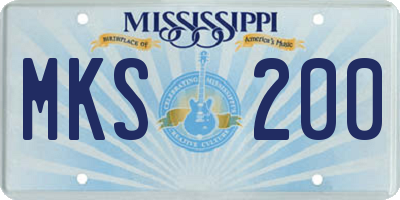MS license plate MKS200