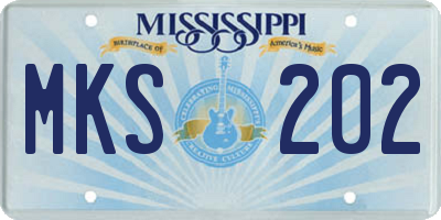 MS license plate MKS202