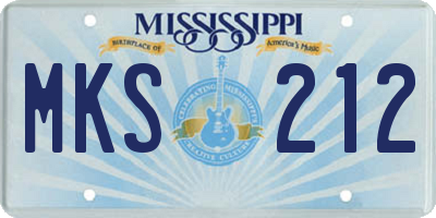 MS license plate MKS212