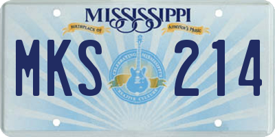 MS license plate MKS214