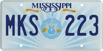 MS license plate MKS223