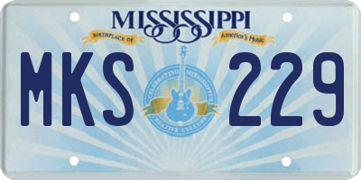 MS license plate MKS229