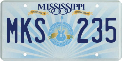 MS license plate MKS235