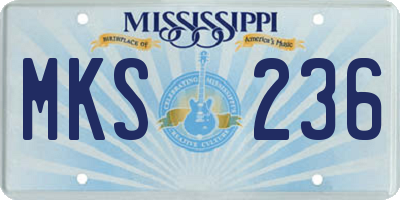 MS license plate MKS236