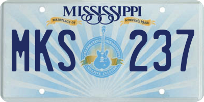 MS license plate MKS237
