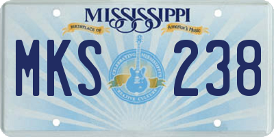 MS license plate MKS238
