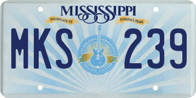 MS license plate MKS239
