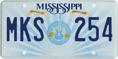MS license plate MKS254