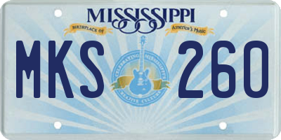 MS license plate MKS260