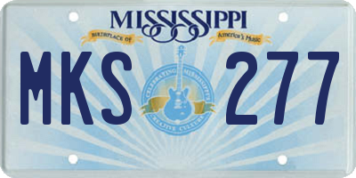 MS license plate MKS277