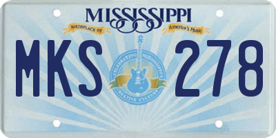 MS license plate MKS278