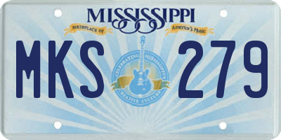 MS license plate MKS279