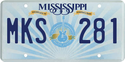 MS license plate MKS281