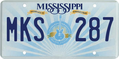 MS license plate MKS287