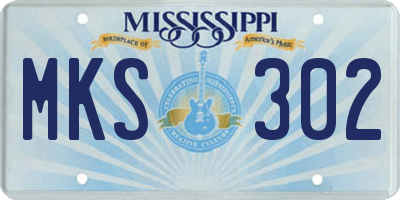 MS license plate MKS302