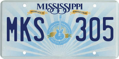 MS license plate MKS305