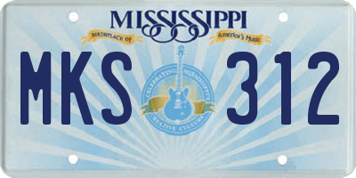 MS license plate MKS312