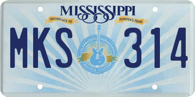 MS license plate MKS314
