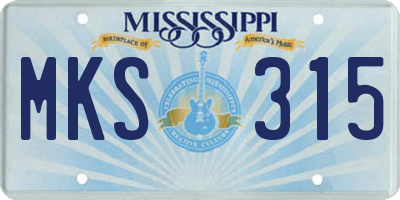 MS license plate MKS315