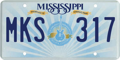 MS license plate MKS317