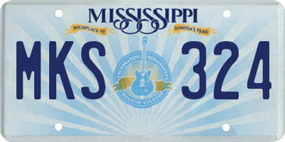 MS license plate MKS324
