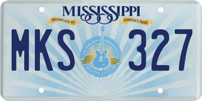 MS license plate MKS327
