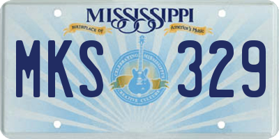 MS license plate MKS329