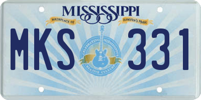 MS license plate MKS331