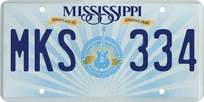 MS license plate MKS334