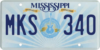 MS license plate MKS340