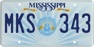 MS license plate MKS343