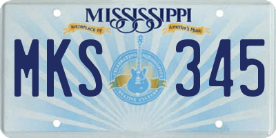 MS license plate MKS345