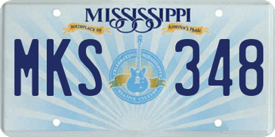 MS license plate MKS348