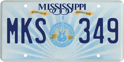 MS license plate MKS349