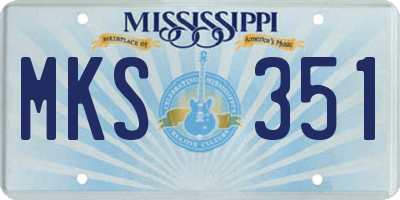 MS license plate MKS351