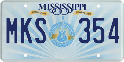 MS license plate MKS354