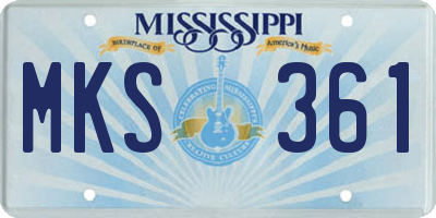MS license plate MKS361